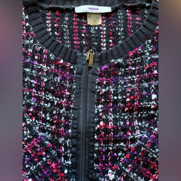 👛 (ANY 2/$20) ALIA Loose Weave Multi Color Zipper Sweater, Medium - Picture 5 of 7